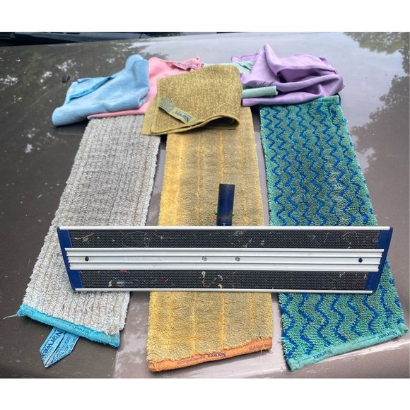 NORWEX Mop System w/ 3 used Pads 5 Hand cloth for window polish 2 enviro 1 fruit - Picture 3 of 16